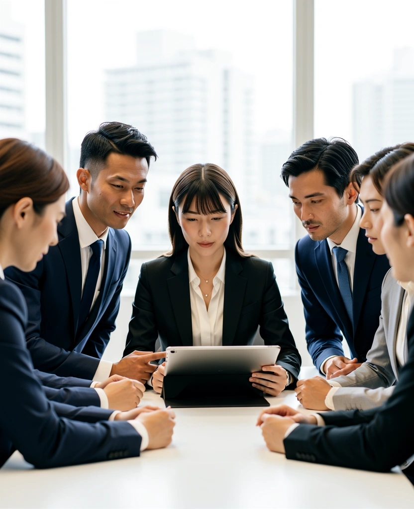 Professional analysts discussing data insights